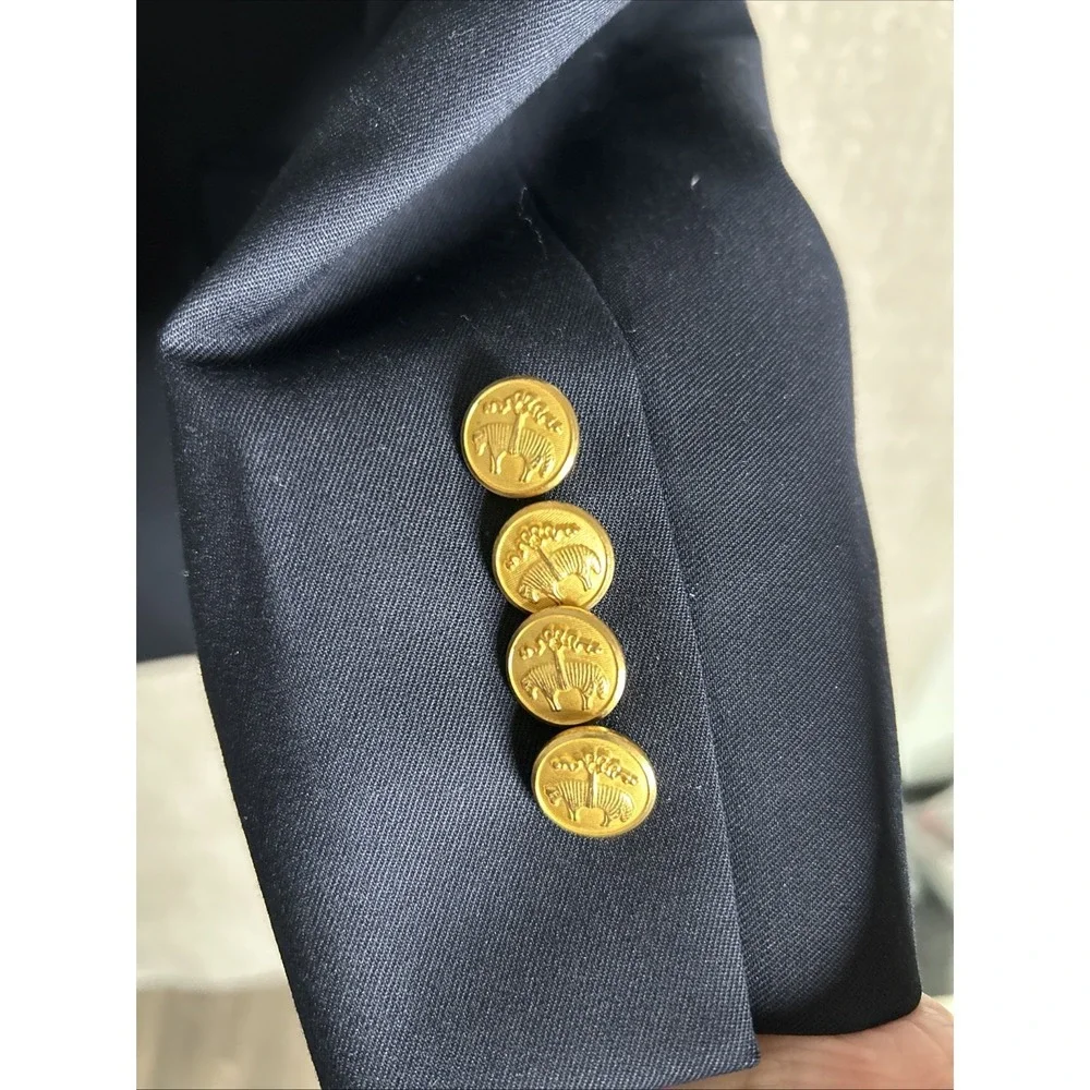 Brooks Brothers 346 Wool Cashmere Blazer Navy Blue Size 48R Gold‎ Buttons